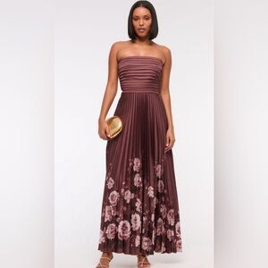 Abercrombie & Fitch Strapless Brown Floral Dress